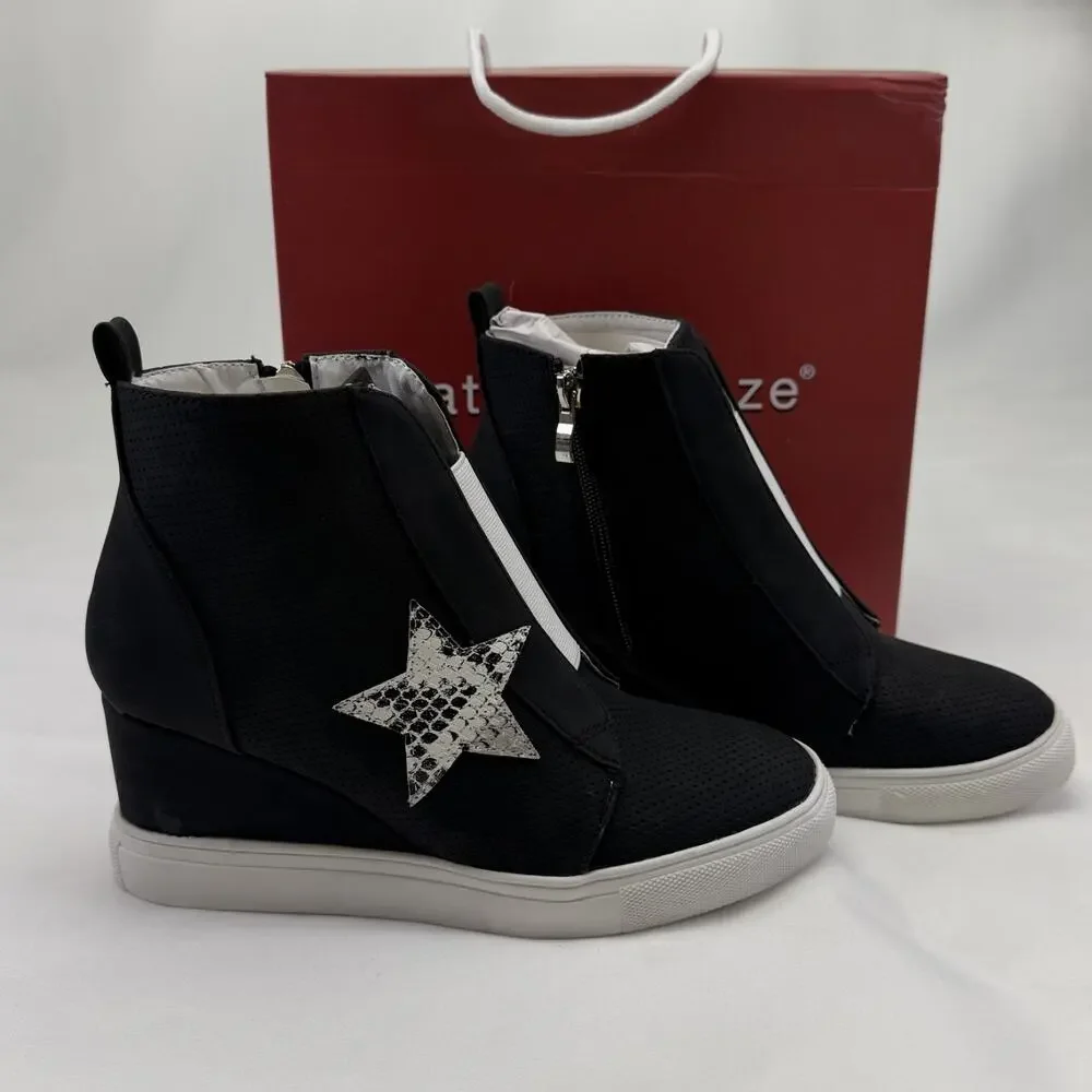 Nature Breeze Ankle‎ Boots Star Design Black Women's 8.5 Dale 10 Hi
